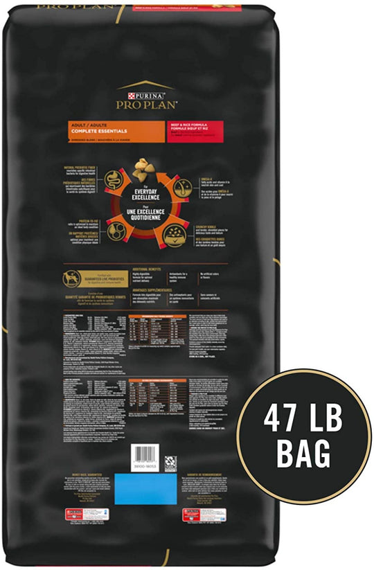 Purina Pro Plan Complete Essentials Shredded Blend Beef & Rice Formula Dry Dog Food