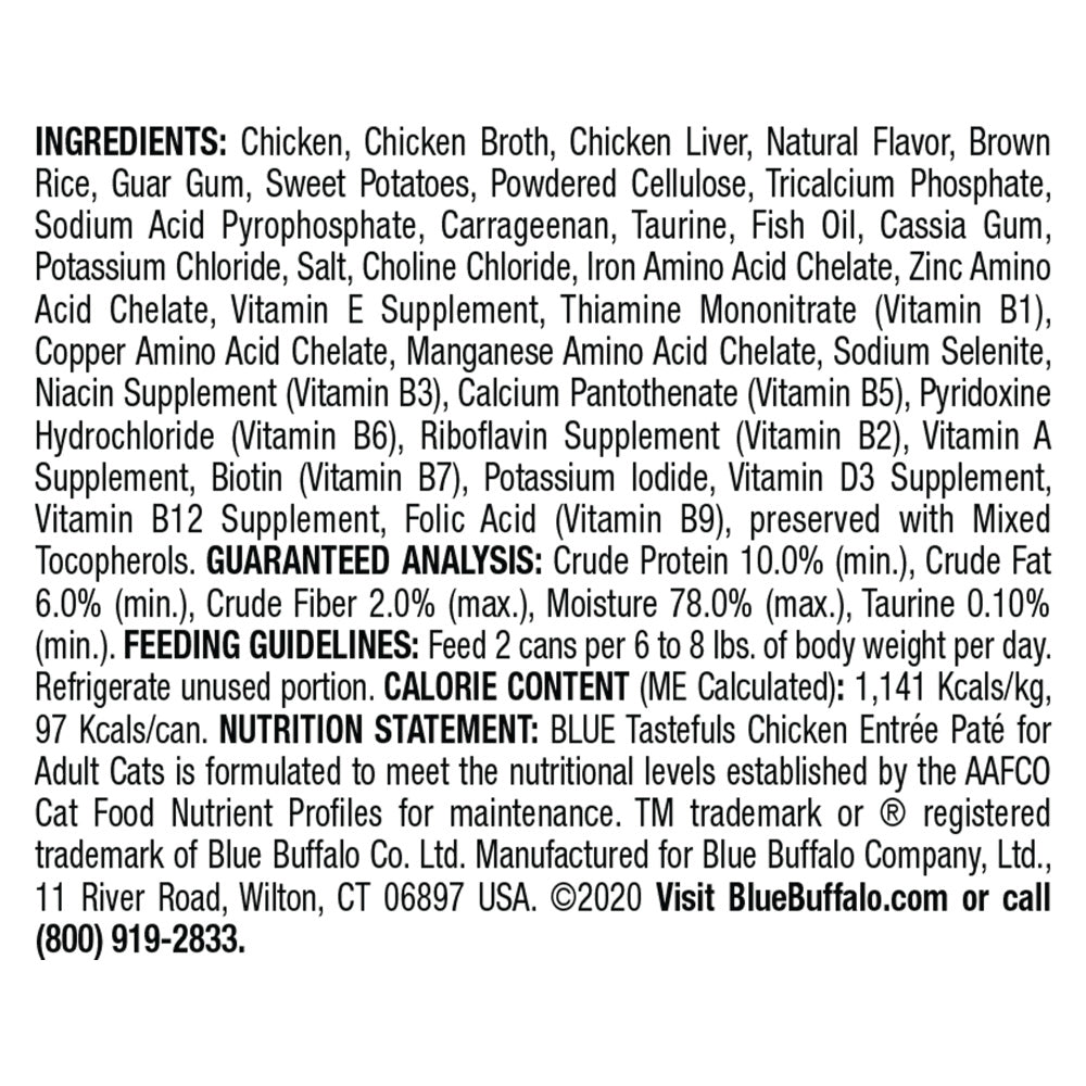 Blue Buffalo Tastefuls Adult Pate Chicken Entree Wet Cat Food