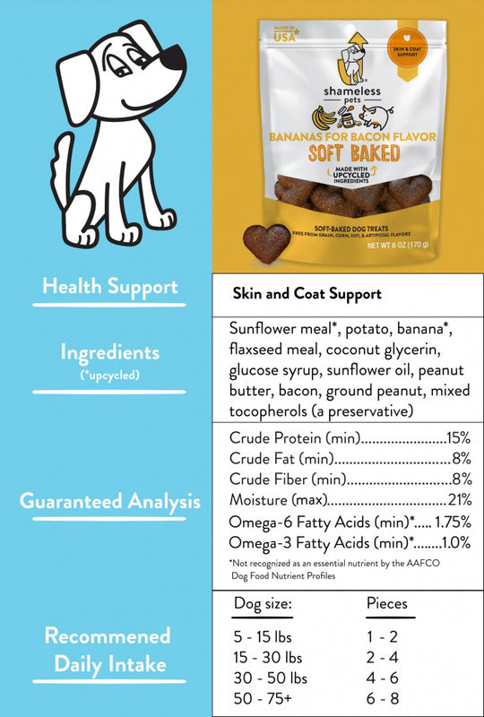 Shameless Pets Bananas for Bacon Soft-Baked Dog Treats