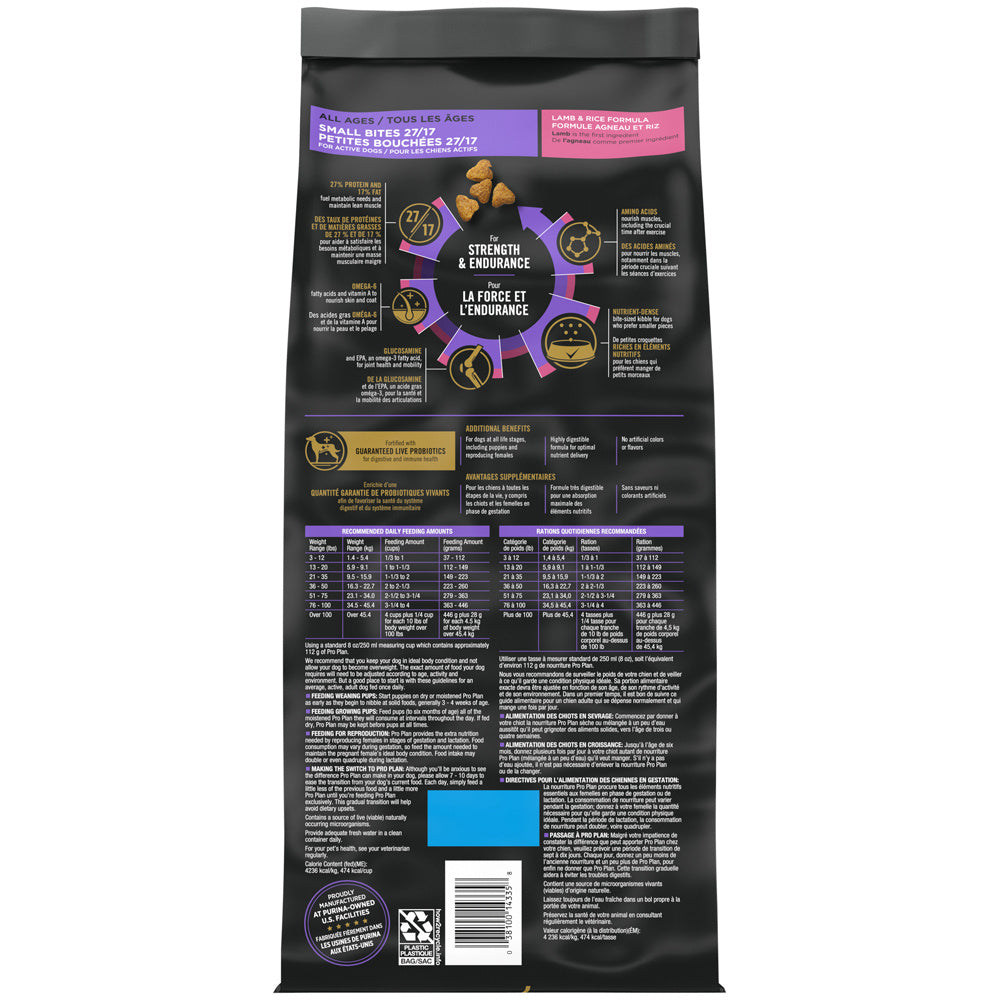 Purina Pro Plan All Ages Sport Small Bites 27/17 Lamb & Rice Formula Dry Dog Food