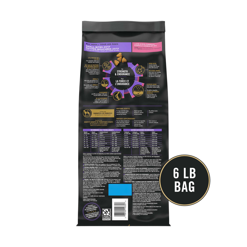 Purina Pro Plan All Ages Sport Small Bites 27/17 Lamb & Rice Formula Dry Dog Food