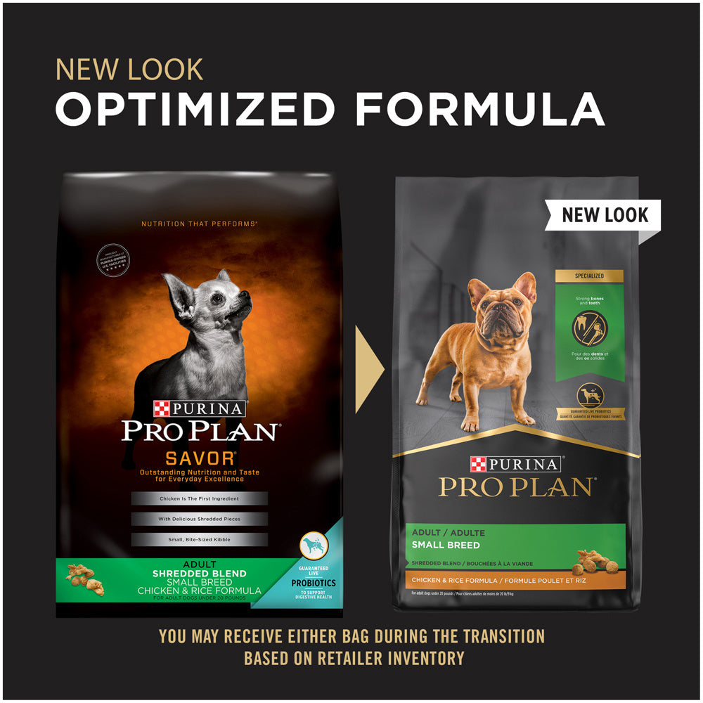 Pro Plan Adult Small Breed Shredded Blend Chicken & Rice Formula