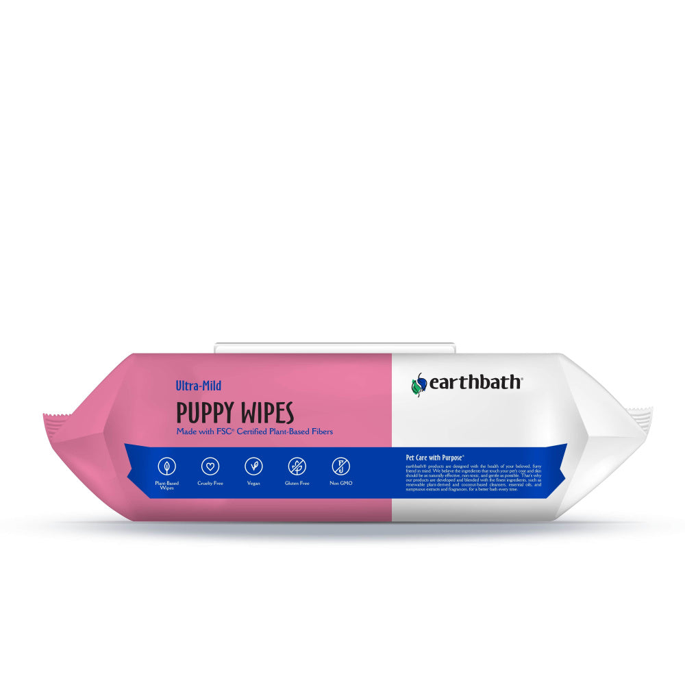 Earthbath Ultra-Mild Cleans & Conditions Puppy Wild Cherry Plant-Based Wipes
