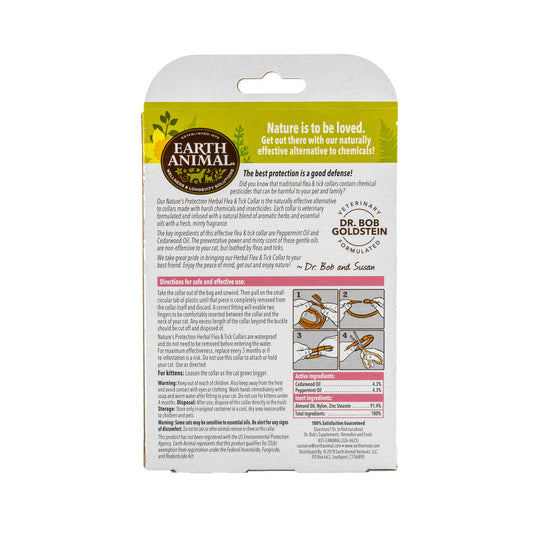 Earth Animal Nature's Protection Flea & Tick Prevention Herbal Collar for Cats