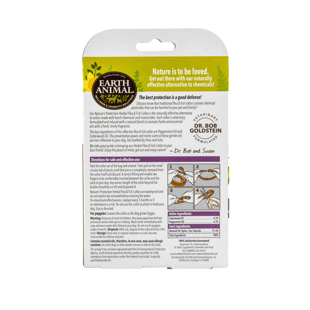 Earth Animal Nature's Protection Flea & Tick Prevention Herbal Collar for Large Dogs