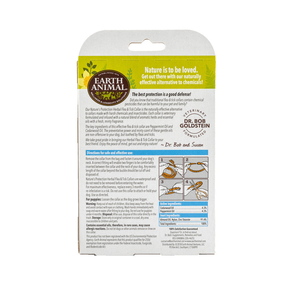 Earth Animal Nature's Protection Flea & Tick Prevention Herbal Collar for Medium Dogs
