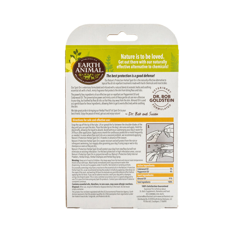 Earth Animal Nature's Protection Flea & Tick Prevention Herbal Spot-On for Small Dogs & Puppies