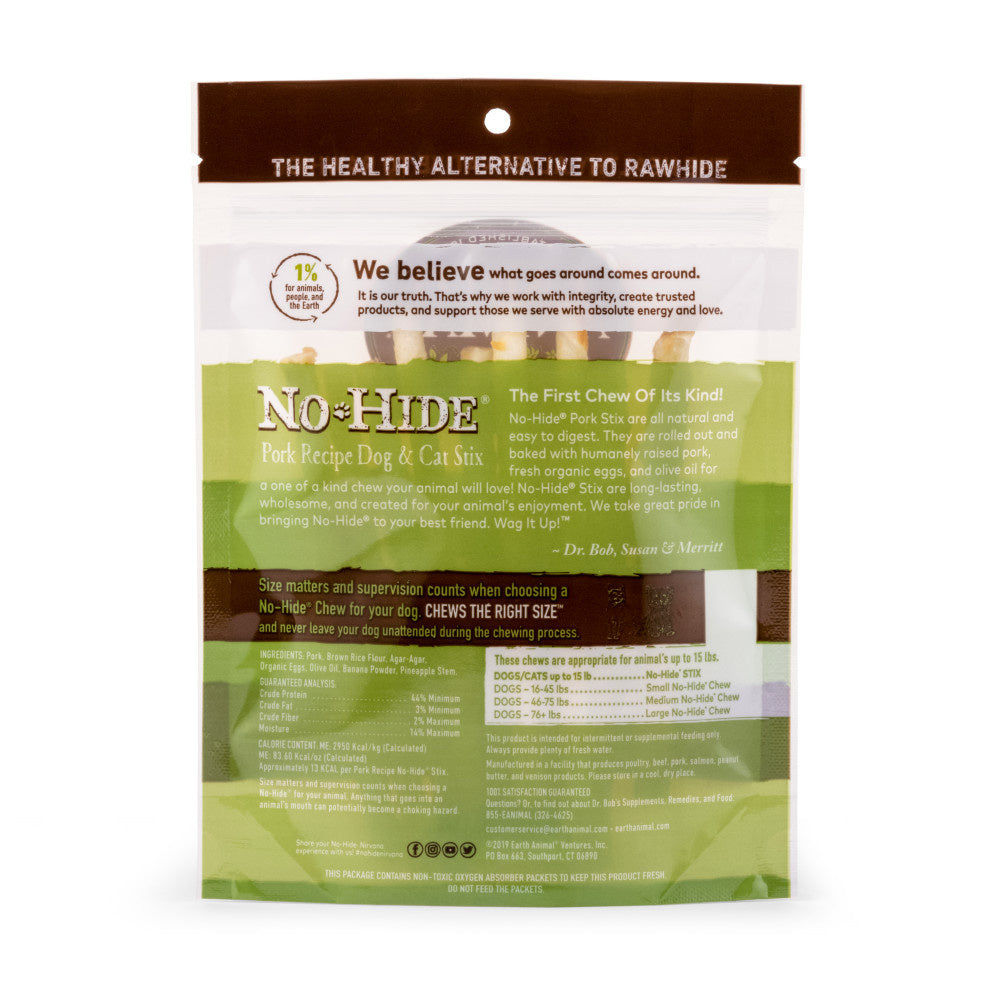 Earth Animal No-Hide Pork Stix Dog & Cat Chews