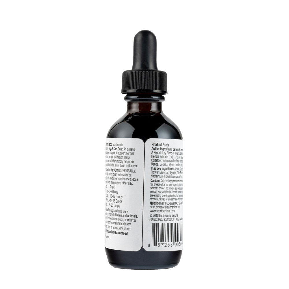 Earth Animal Organic Herbal Remedies Cough, Wheeze, & Sneeze