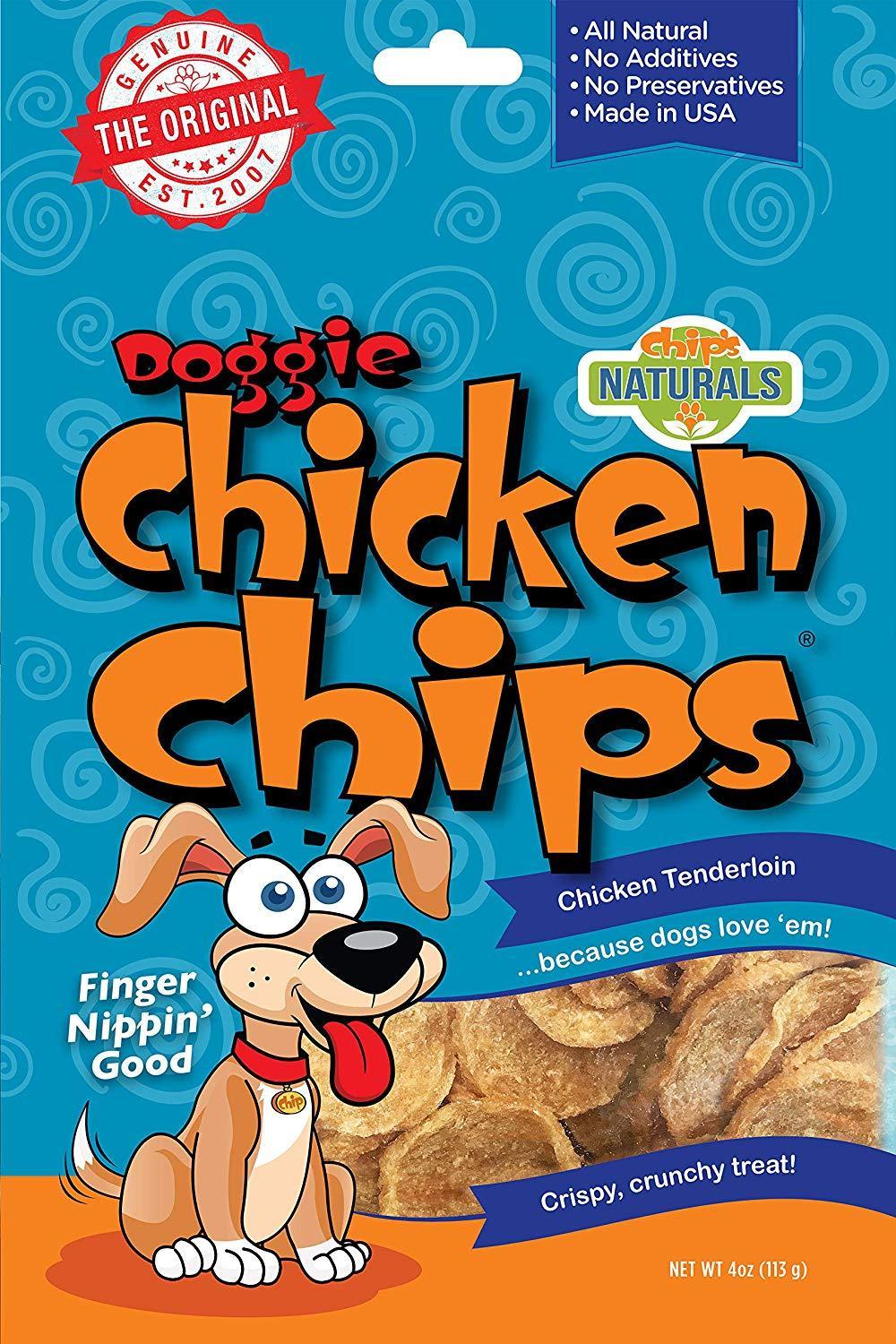 Chip's Naturals Doggie Chicken Chips Treats for Dogs, 4 oz
